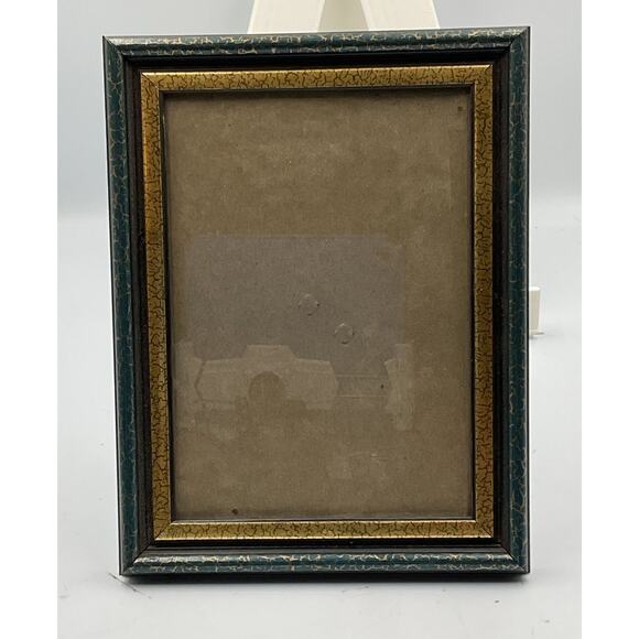 Vintage Standing Photo Frame - Gold Trim, Crackle Finish - Picture 1 of 2